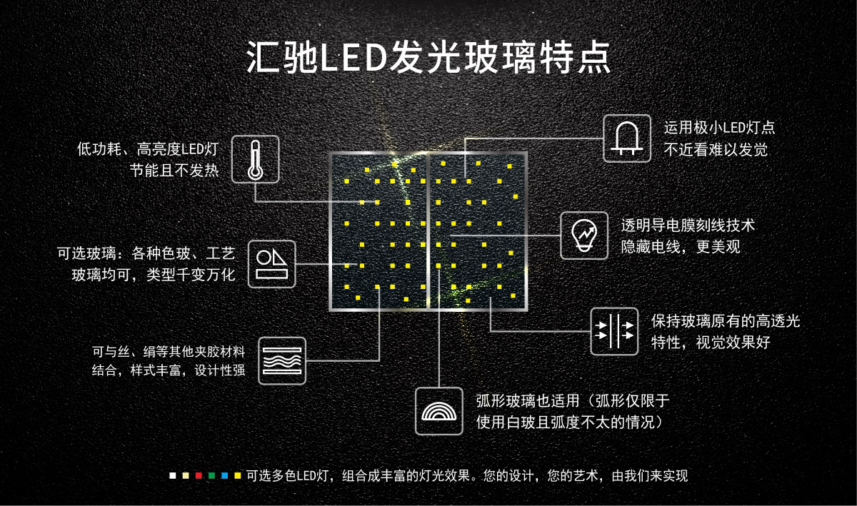 匯馳LED發光玻璃特點